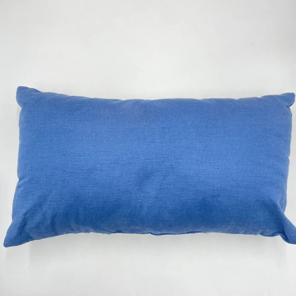 Decorative Cushion Embroidered Pillow Blue White Pattern Home Decor‎ Living Room